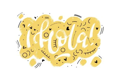 Hola word which means Hello in spanish speech bubble icon with thin linear .. Stock Illustration