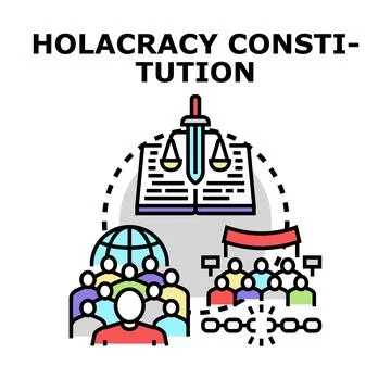 Holacracy constitution concept implementing self organization and freedom Stock Illustration