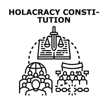 Holacracy constitution concept implementing self organization and freedom Stock Illustration