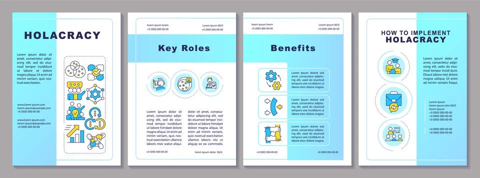 Holacracy implementing brochure template イラスト素材