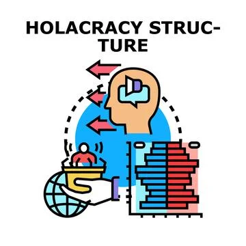 Holacracy structure concept developing new organizational system Stock Illustration