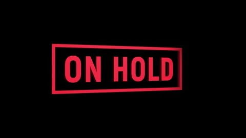 On hold 3d text word animation with vertically rotating motion video Stock Footage 313832265