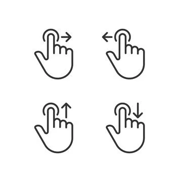 Hold and move pixel perfect linear icons set Stock-Illustration