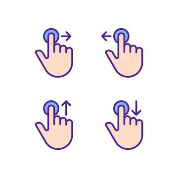 Hold and move pixel perfect RGB color icons set Stock Illustration