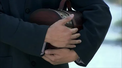 Hold the box tightly in your arms Stock Footage 261639675