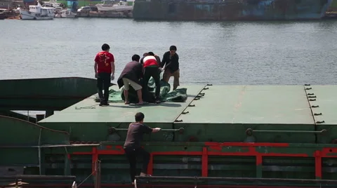 The hold of a cargo ship Stock Footage 61477137