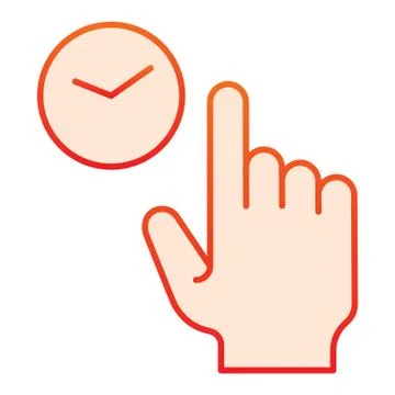 Hold click flat icon. Touch and hold vector illustration isolated on white Ilustración de archivo