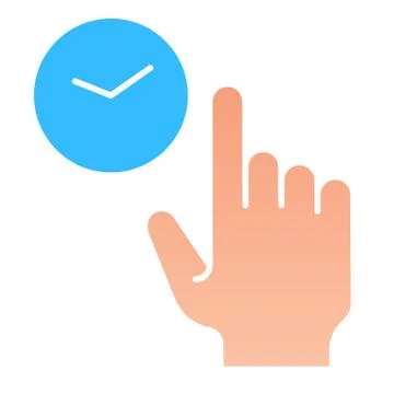 Hold click flat icon. Touch and hold vector illustration isolated on white Stock Illustration