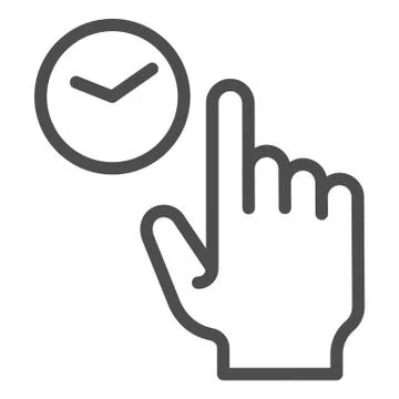 Hold click line icon. Touch and hold vector illustration isolated on white Stock Illustration