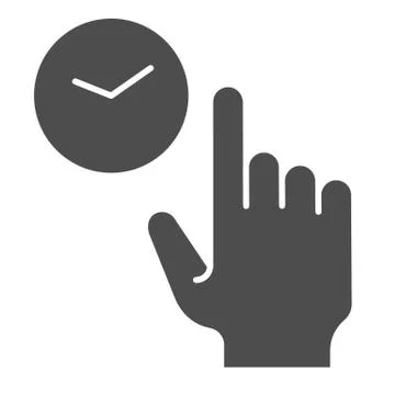 Hold click solid icon. Touch and hold vector illustration isolated on white 스톡 일러스트