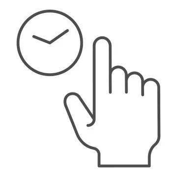 Hold click thin line icon. Touch and hold vector illustration isolated on white Illustrazione stock
