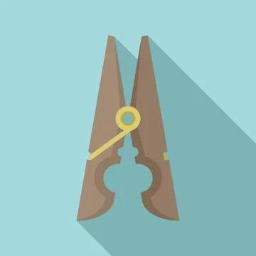 Hold clothes pin icon, flat style イラスト素材