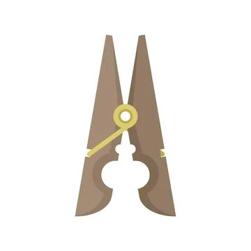 Hold clothes pin icon flat isolated vector Illustrazione stock