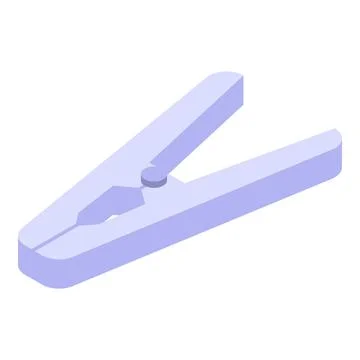 Hold clothes pin icon, isometric style Illustrazione stock