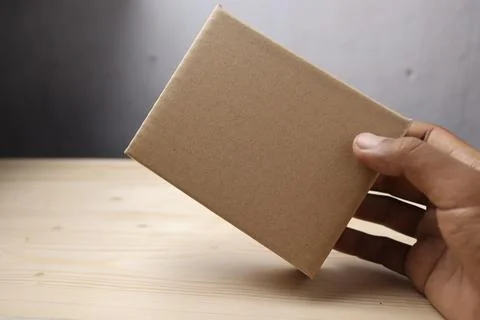 Hold corrugated box for packaging Stock Photos