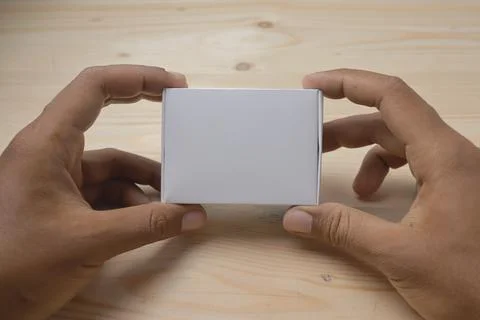 Hold corrugated box for packaging Stock Photos