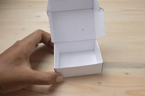 Hold corrugated box for packaging Stock Photos