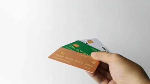 Hold credit card Stock Footage 312841620