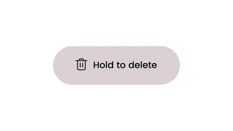 Hold to delete button with trash icon animation isolated on white background Video stock 342003099