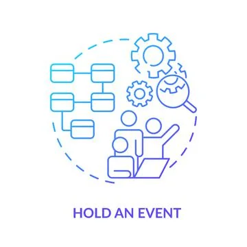 Hold event blue gradient icon Stock Illustration