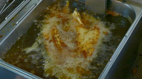Hold Fish in a frying basket 스톡 동영상 65509034