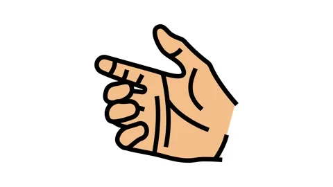 Hold hand color icon animation Stock Footage 224991234