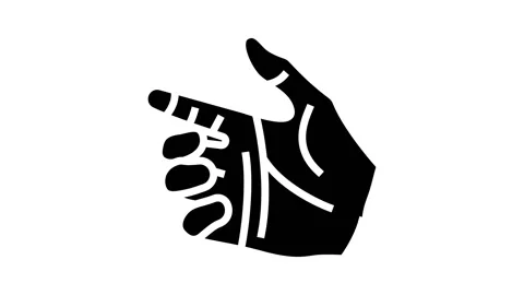 Hold hand glyph icon animation Stock Footage 224862557