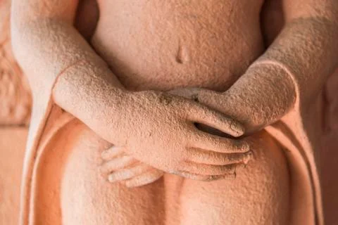 Hold hands of buddha statue Stock Photos