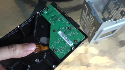 Hold old hard drive computer equipment Stock Footage 68102639