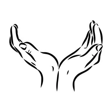 Hold one's hands continuous line drawing. People shaking hands one line. Vect Stock Illustration