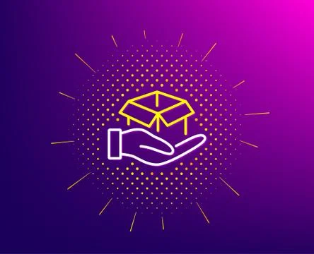 Hold open box line icon. Delivery parcel sign. Cargo package. Vector 스톡 일러스트