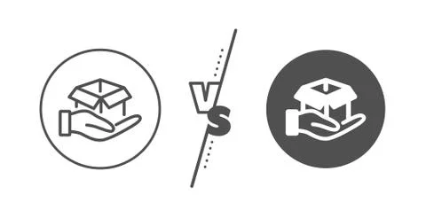 Hold open box line icon. Delivery parcel sign. Cargo package. Vector Stock Illustration