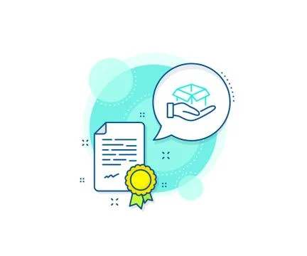 Hold open box line icon. Delivery parcel sign. Cargo package. Vector 스톡 일러스트