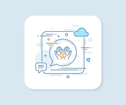 Hold open box line icon. Delivery parcel sign. Cargo package. Vector Stock Illustration