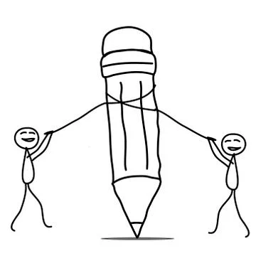 Hold a pencil Illustrazione stock