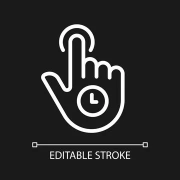 Hold pixel perfect white linear icon for dark theme Stock Illustration