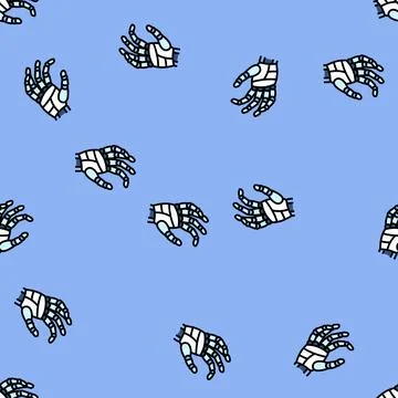Hold robot hand gesture vector seamless pattern 스톡 일러스트
