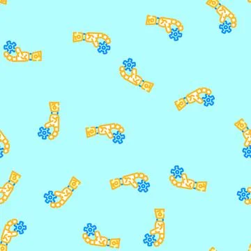 Hold robot hand gesture vector seamless pattern 库存插图