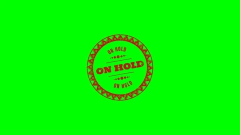 On Hold Rubber Stamp Green Screen Stock Footage 320276355