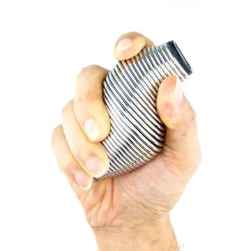Hold silver hand exercise isolated Stock Photos