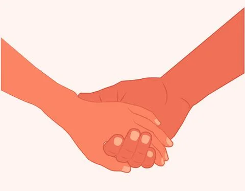 Hold someone else's hand to help. hand in hand for support vector illustration Stock Illustration
