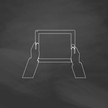 Hold Tablet computer symbol Illustration