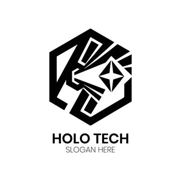 Hold Tech Hexagonal Tech Geometric Logo Design Stock Illustration