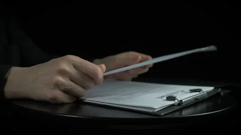 Hold thumb down by contract. Stock Footage 307620139