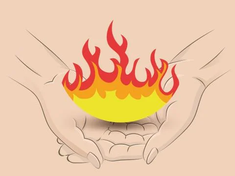 Hold two human hands across vector illustration Stock Illustration