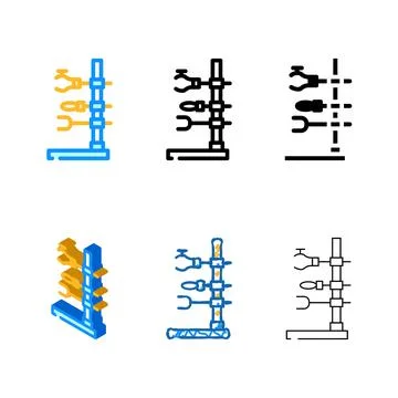 Holder laboratory tool color icon vector pack Stock Illustration
