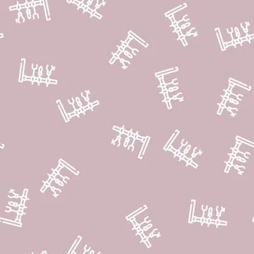 Holder laboratory tool line vector seamless pattern 스톡 일러스트