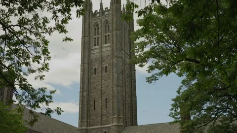 Holder Tower At Princeton University Tilt Down Stock Footage 340261009
