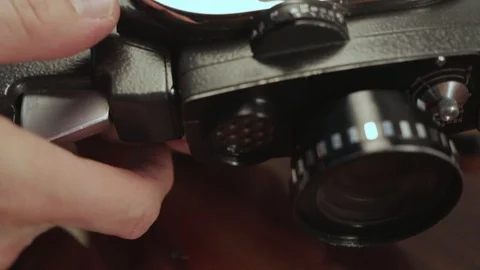 Holding 8mm Movie Camera. Stock Footage 101258043
