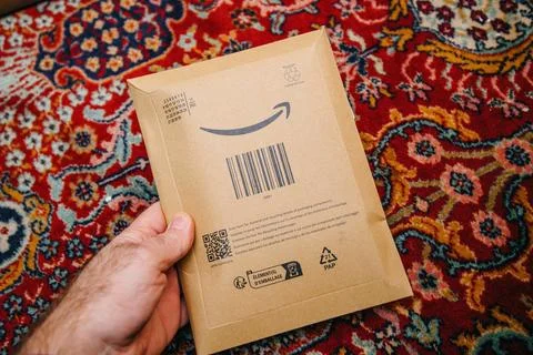 Holding Amazon Prime Parcel Stock Photos